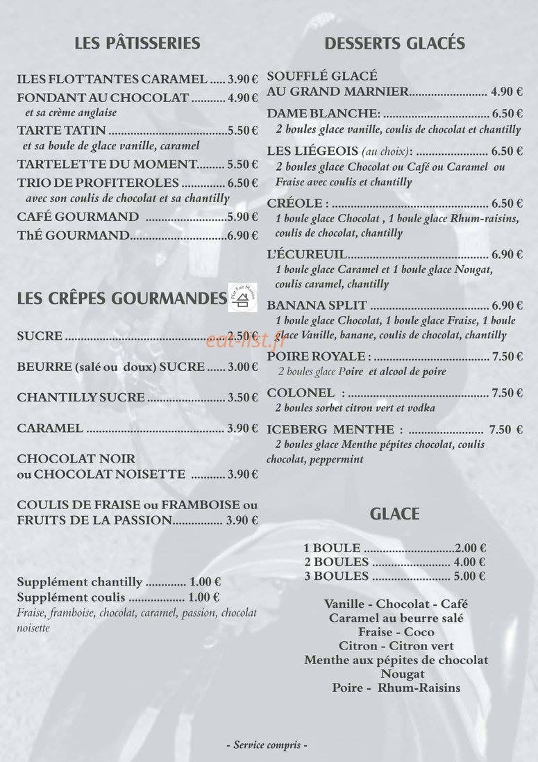 La Calèche — carte page 2