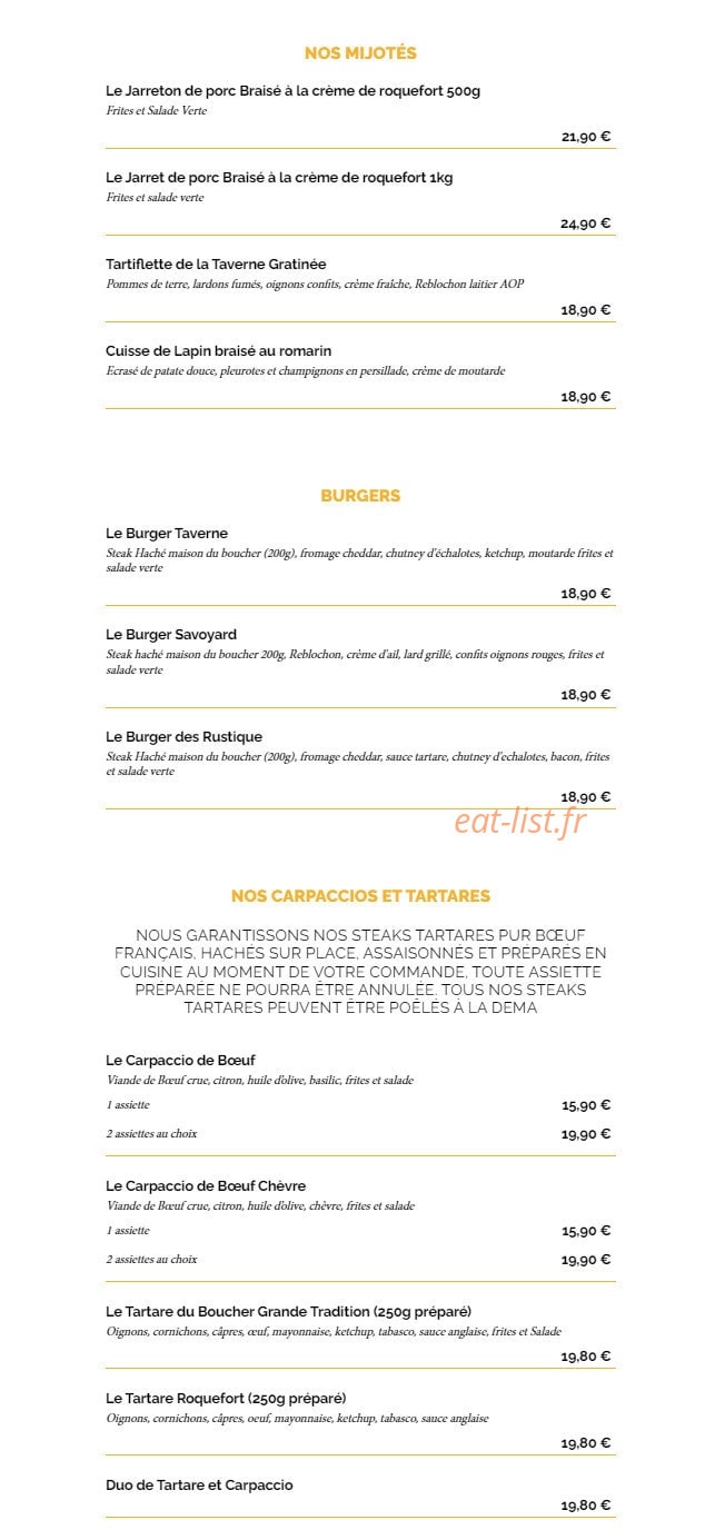 La Taverne — carte page 5