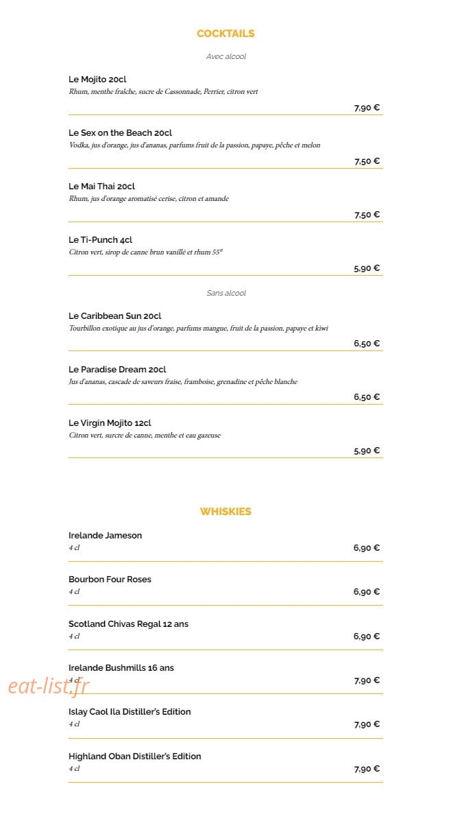 La Taverne — carte page 11