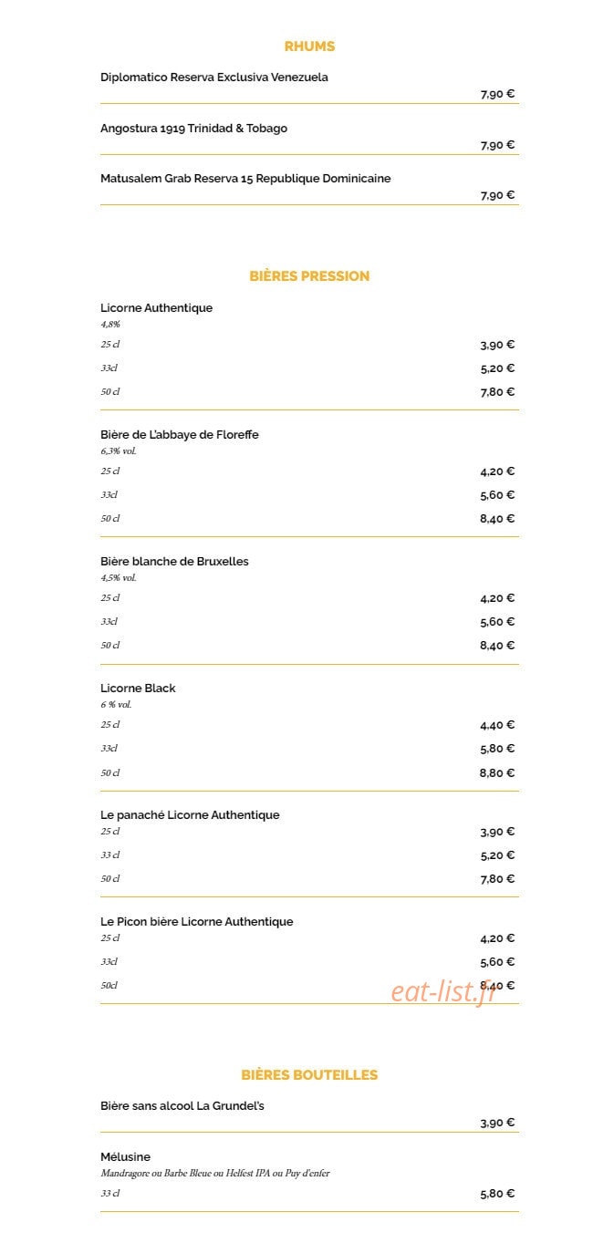 La Taverne — carte page 12