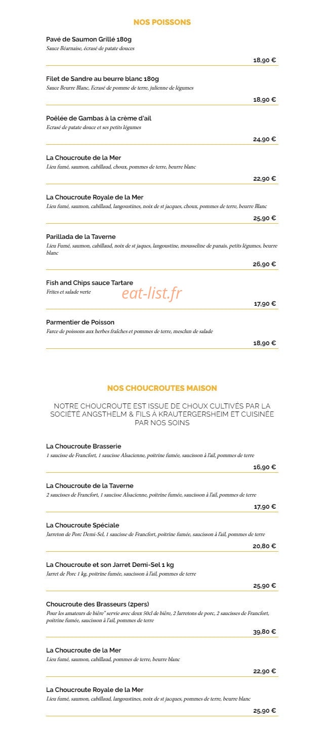 La Taverne — carte page 4