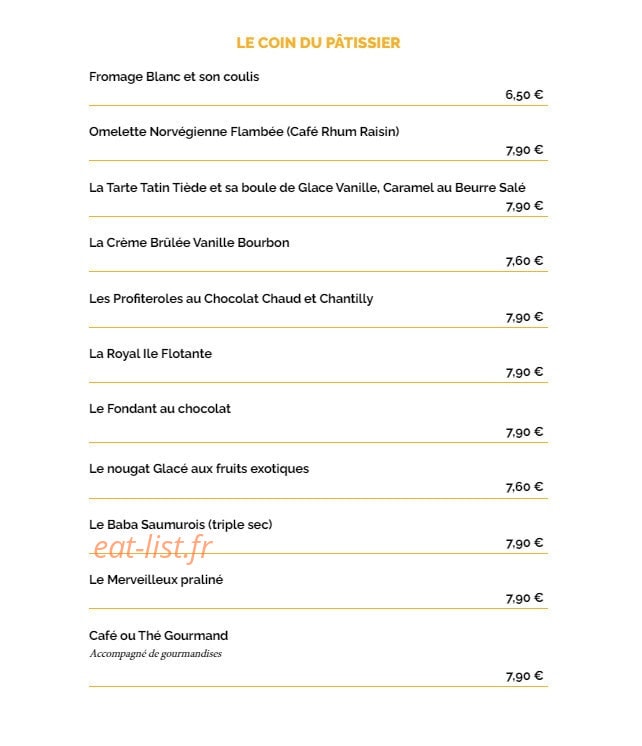 La Taverne — carte page 7
