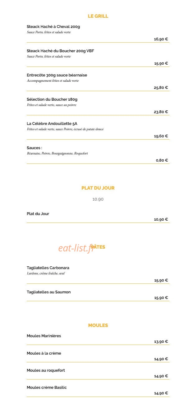 La Taverne — carte page 6