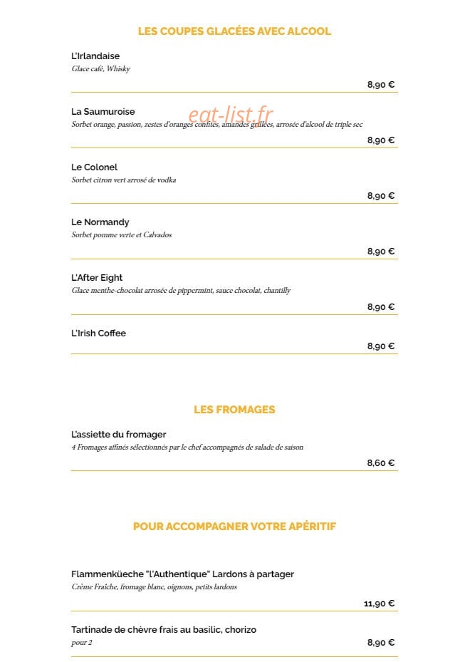 La Taverne — carte page 9