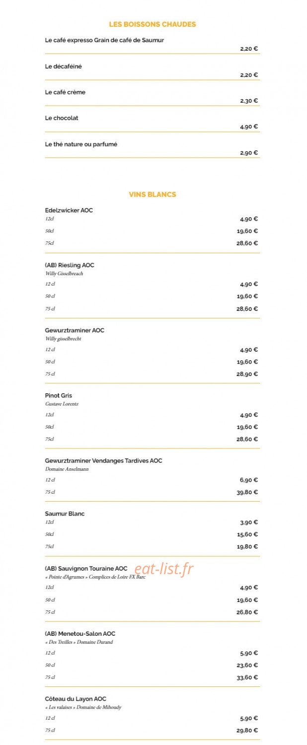 La Taverne — carte page 14