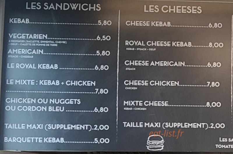 Le Chawarma 2.0 — carte page 1