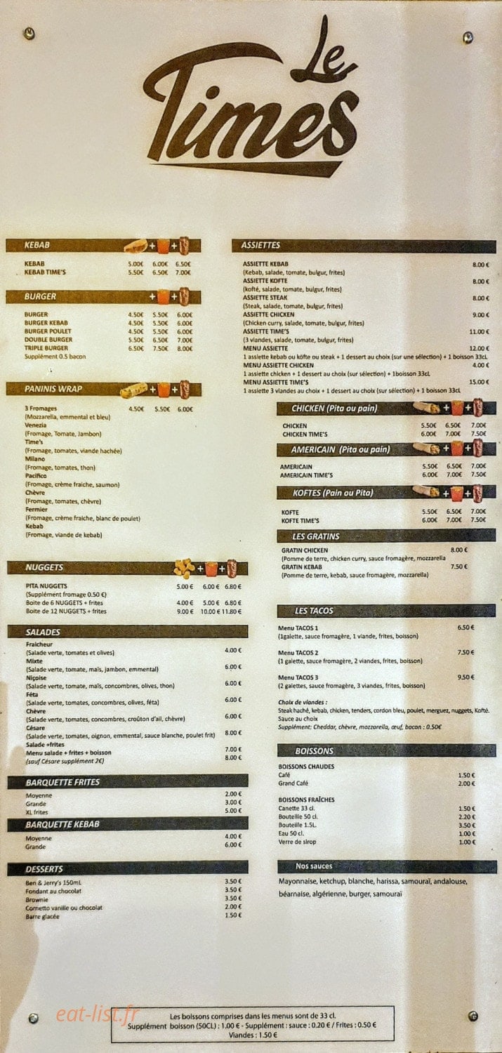 Le Time's — carte page 2