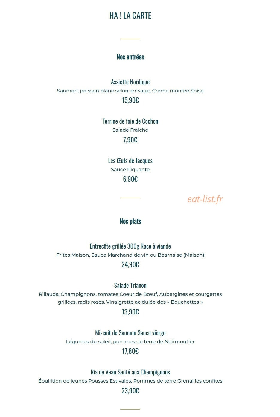 Le Trianon — carte page 2
