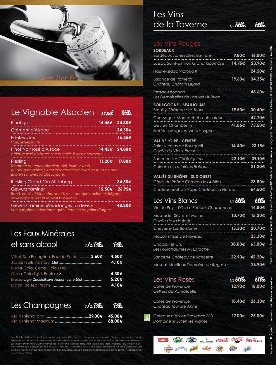 Les Relais d'Alsace — carte page 7