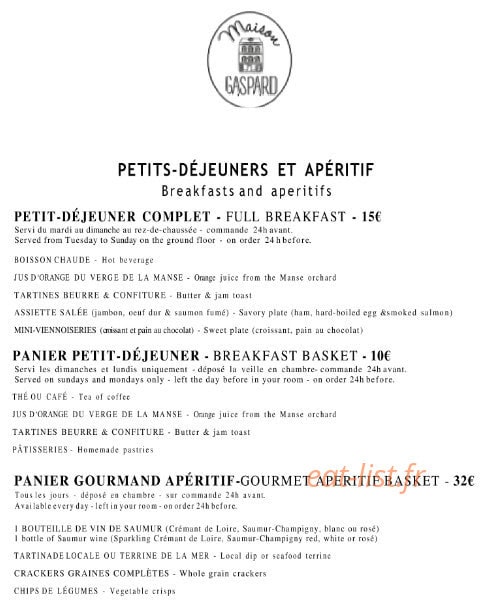 Maison Gaspard — carte page 1