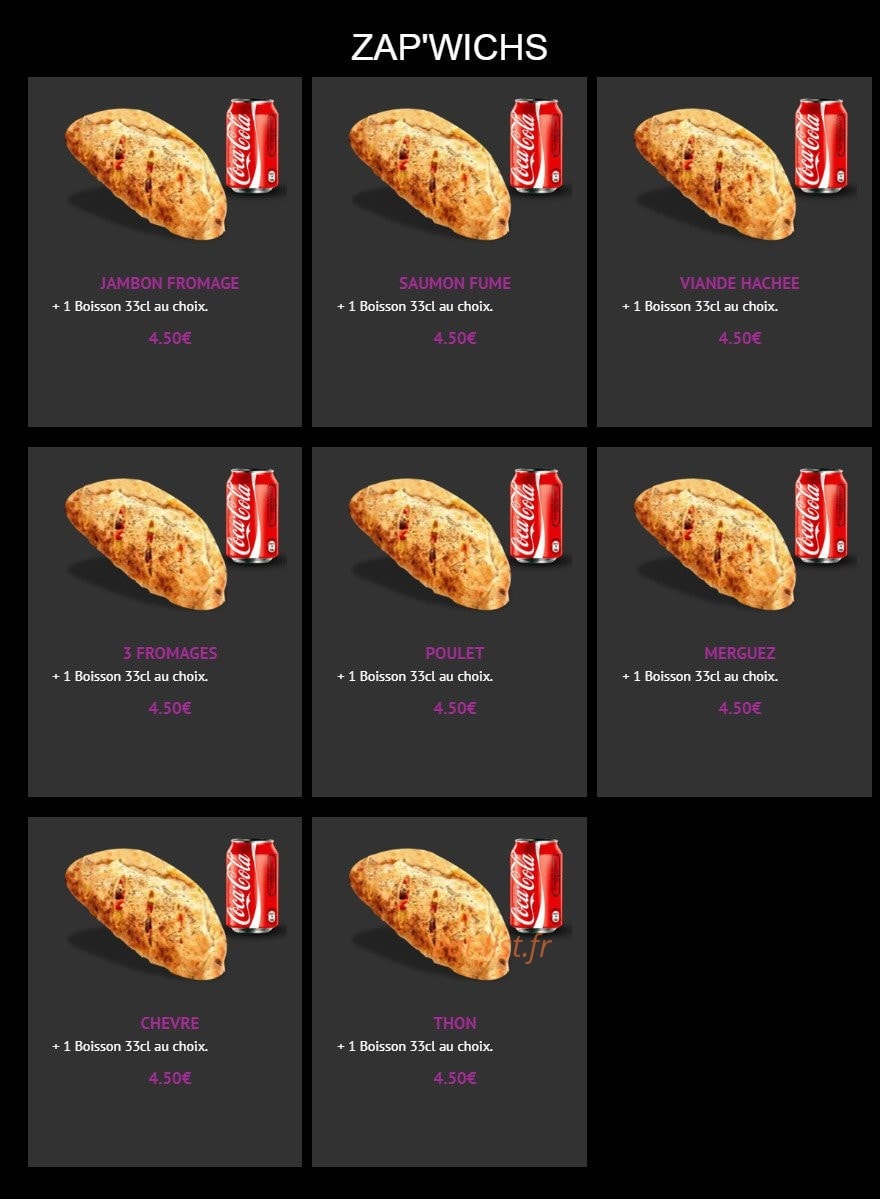 Milano Pizza — carte page 8