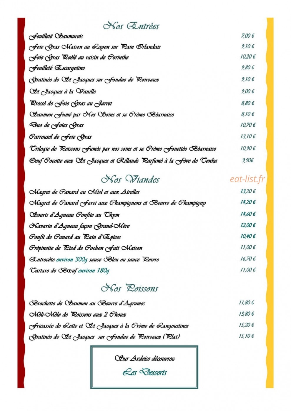 Resto du Carrousel — carte page 2