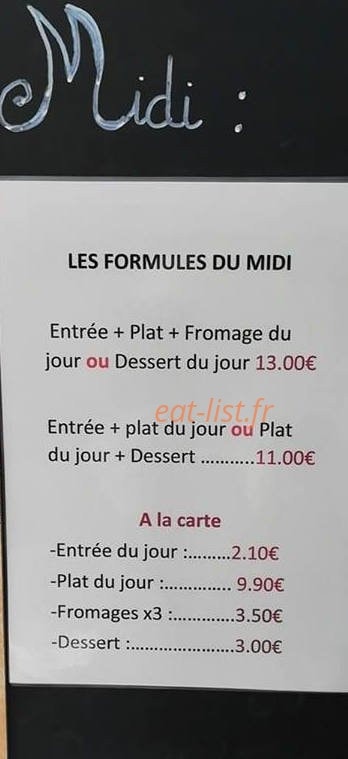 Le bistrot ligérien — carte page 1