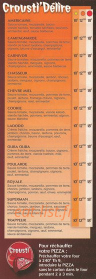 Crousti'pizzas — carte page 4
