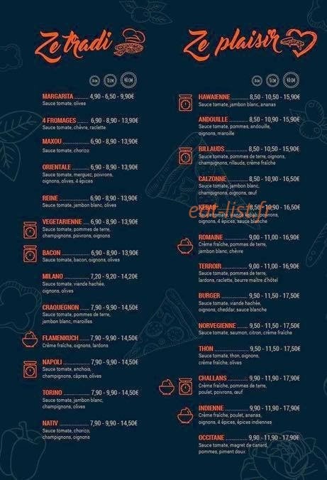 Ze pizza — carte page 1