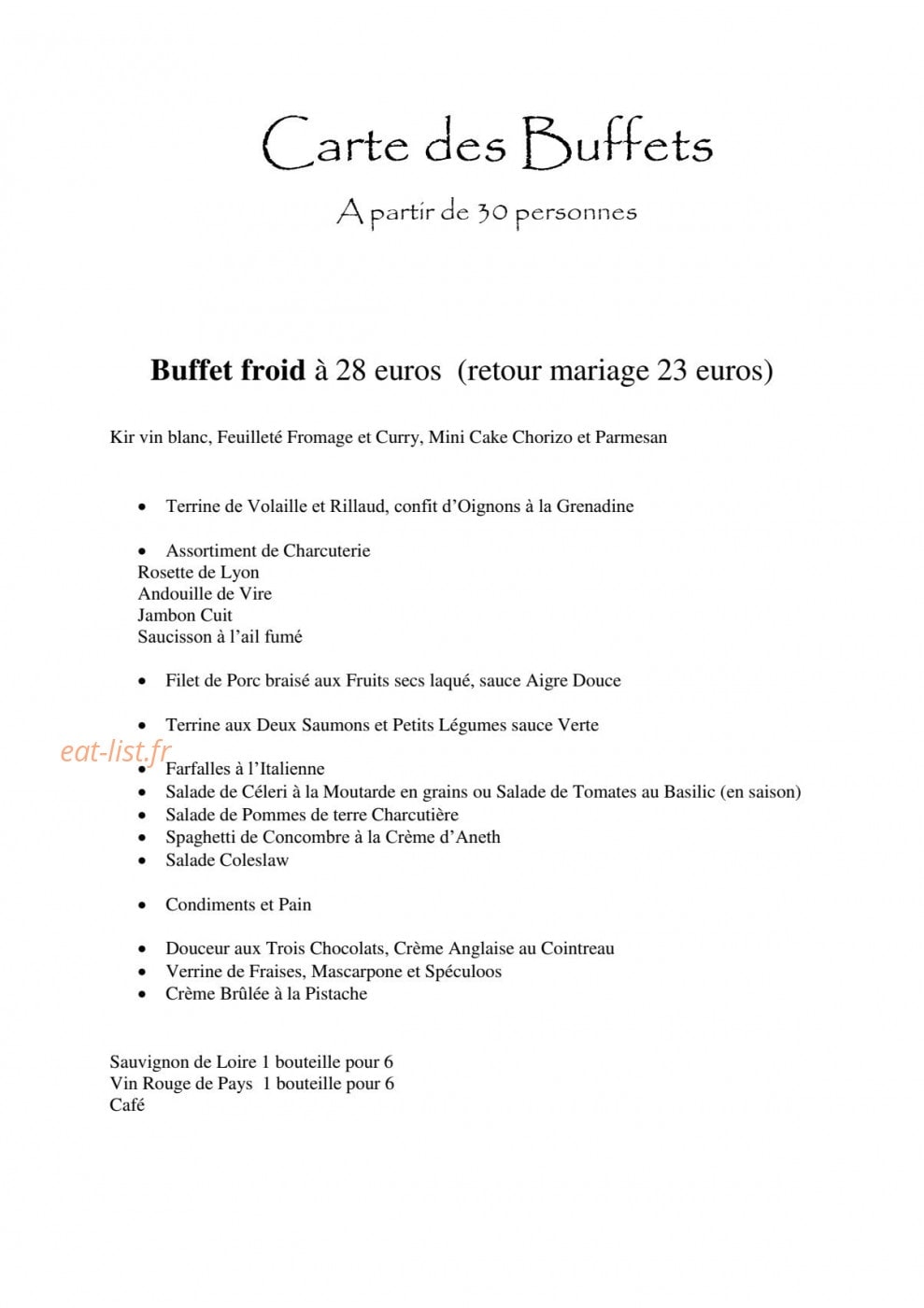 Auberge de l'ombrée — carte page 11