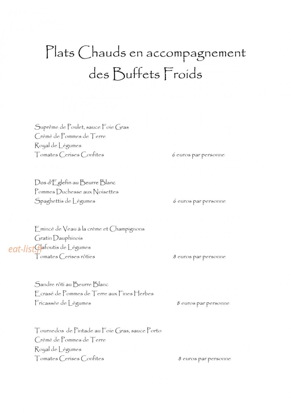Auberge de l'ombrée — carte page 14