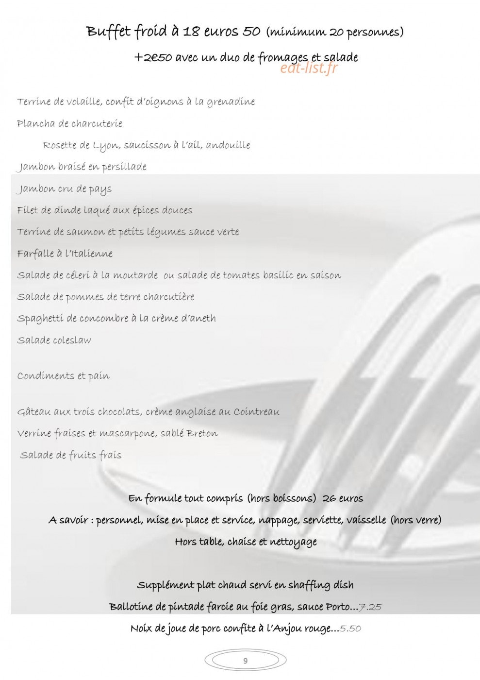 Auberge de l'ombrée — carte page 23
