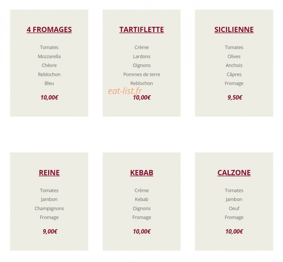 La Bon'Heure — carte page 2