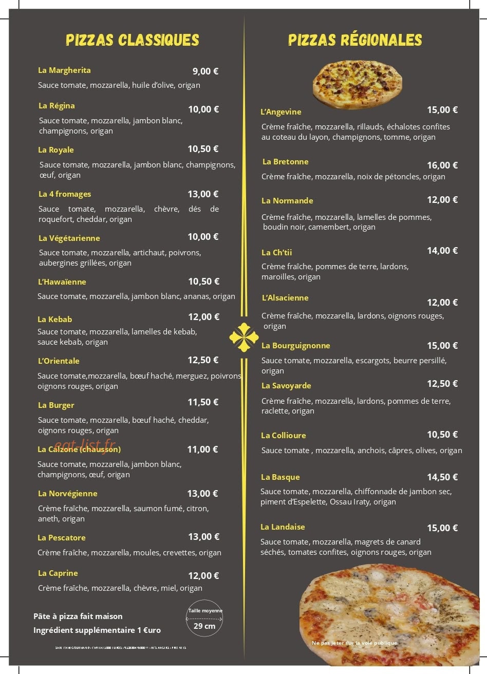 L'Ami Gourmand — carte page 1
