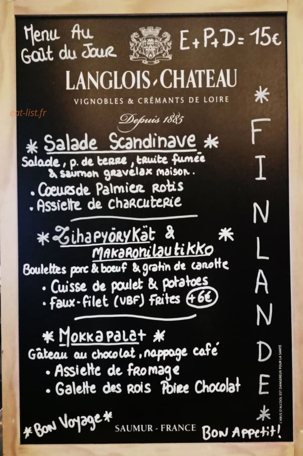Au gout du jour — carte page 1