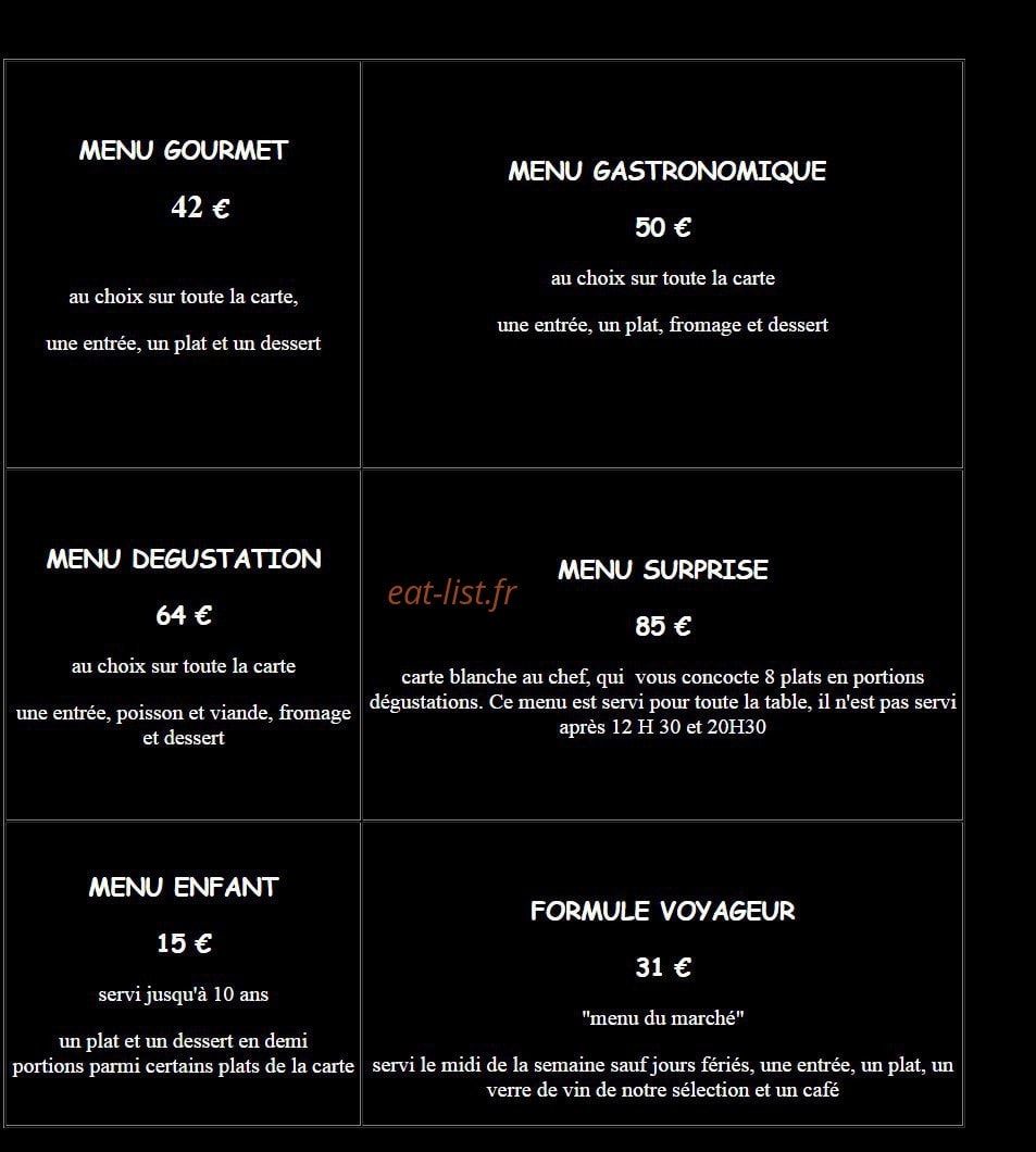 Auberge de la Diligence — carte page 6