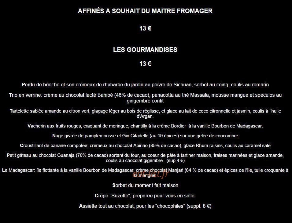 Auberge de la Diligence — carte page 5
