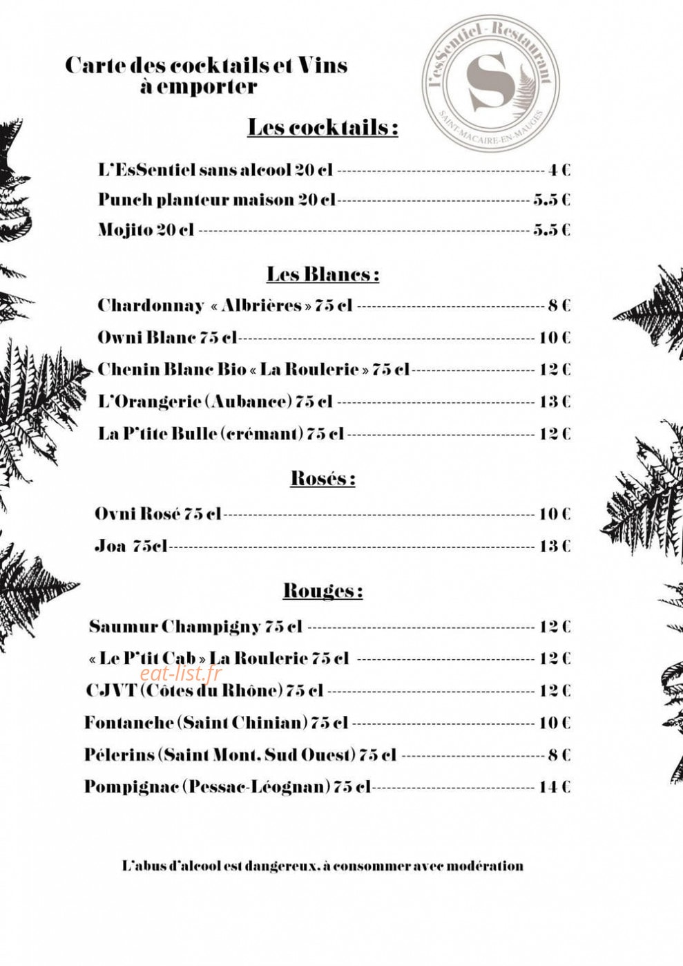 l'EsSentiel Restaurant — carte page 2