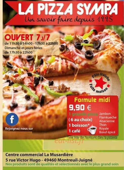 Carte et menu La Pizza Sympa Montreuil Juigné