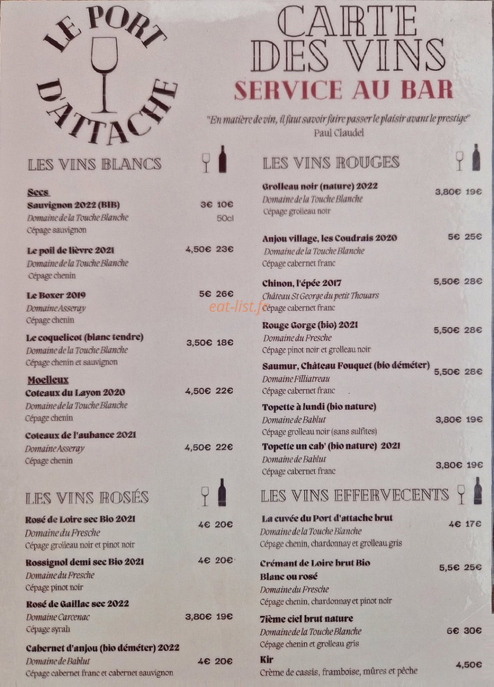 Le Port d'Attache — carte page 1