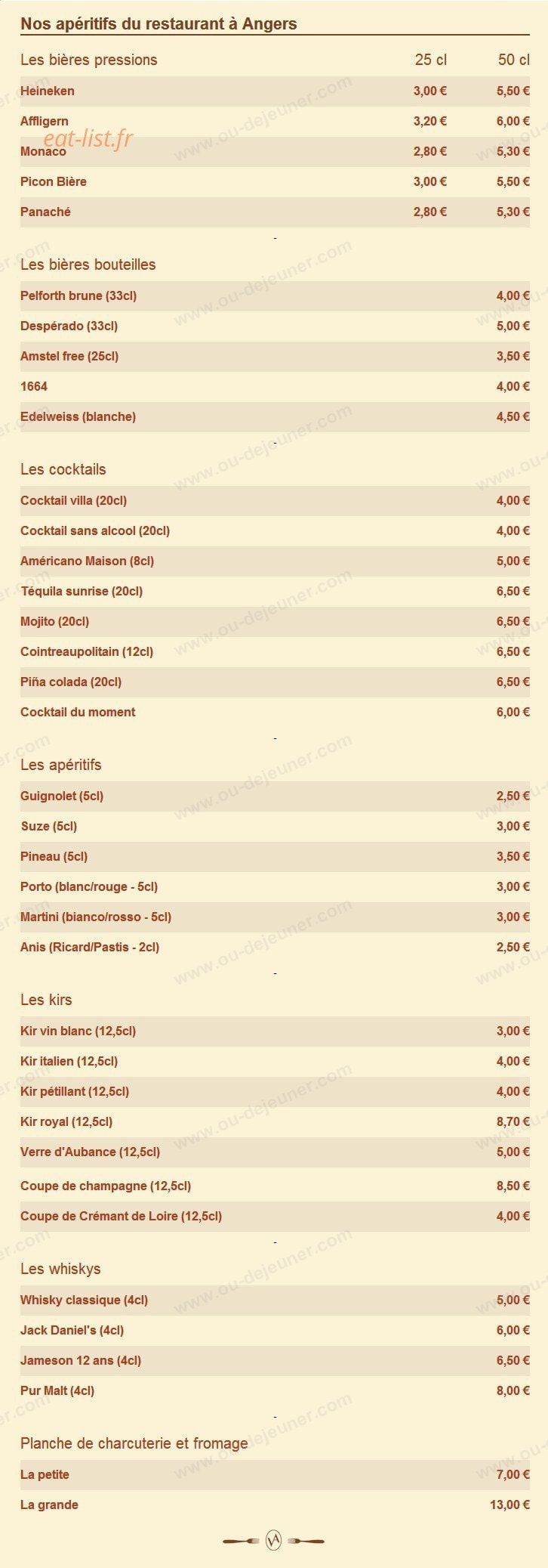 La Villa Angevine — carte page 1