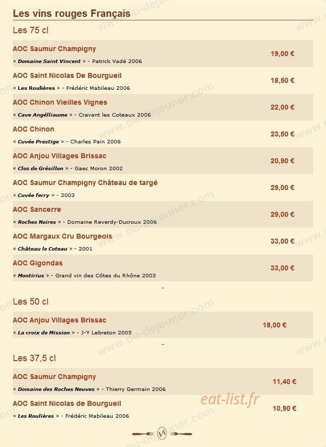 La Villa Angevine — carte page 17
