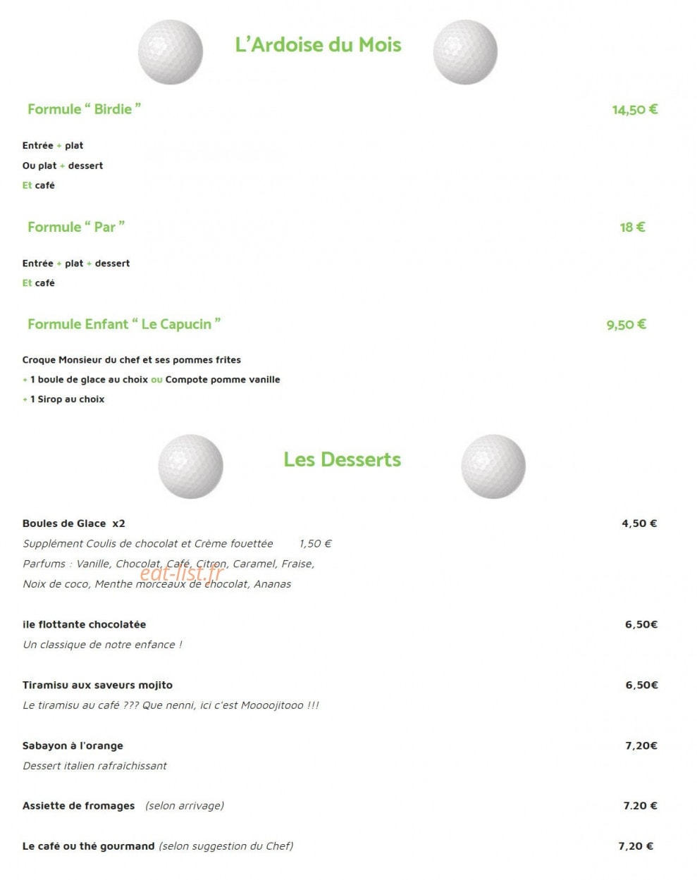 Le P'tit Birdie — carte page 2
