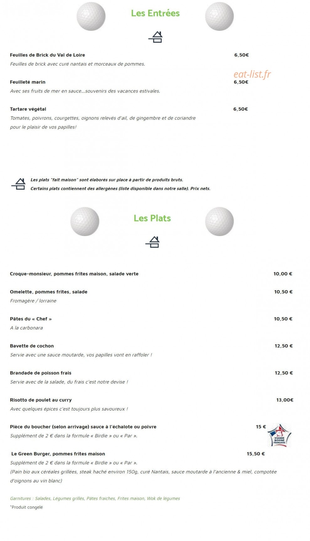 Le P'tit Birdie — carte page 1