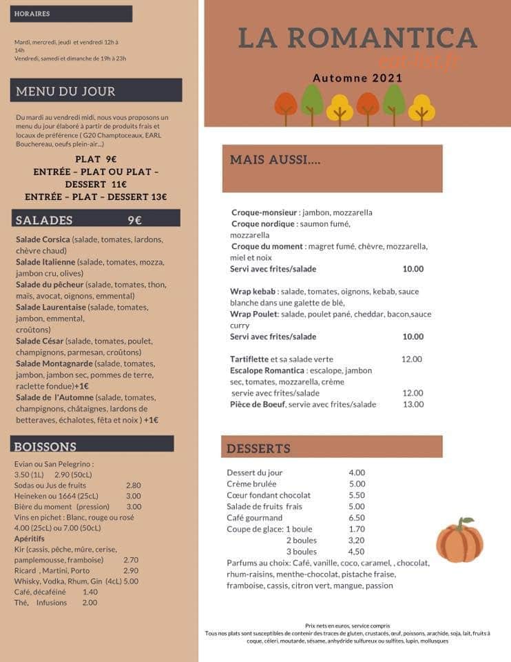 La Romantica — carte page 1