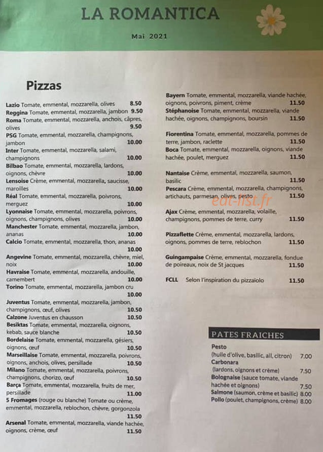 La Romantica — carte page 3