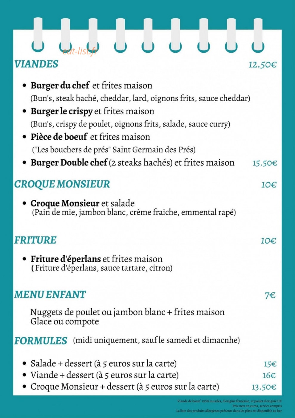 Com'chez Stan — carte page 2