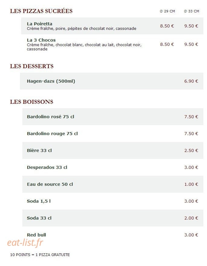 Le Kiosque à Pizzas — carte page 5