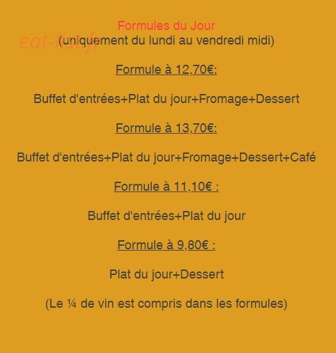 Carte et menu de L'Oeuf et la poule à Beaupréau-en-Mauges — Les formules