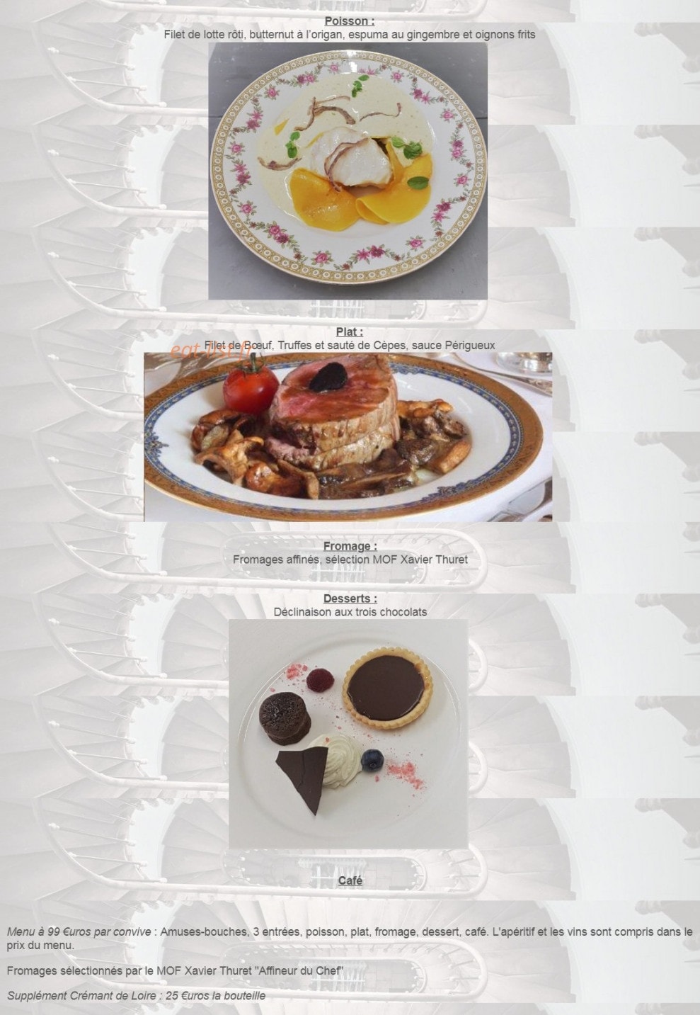 Table d' hôte — carte page 5