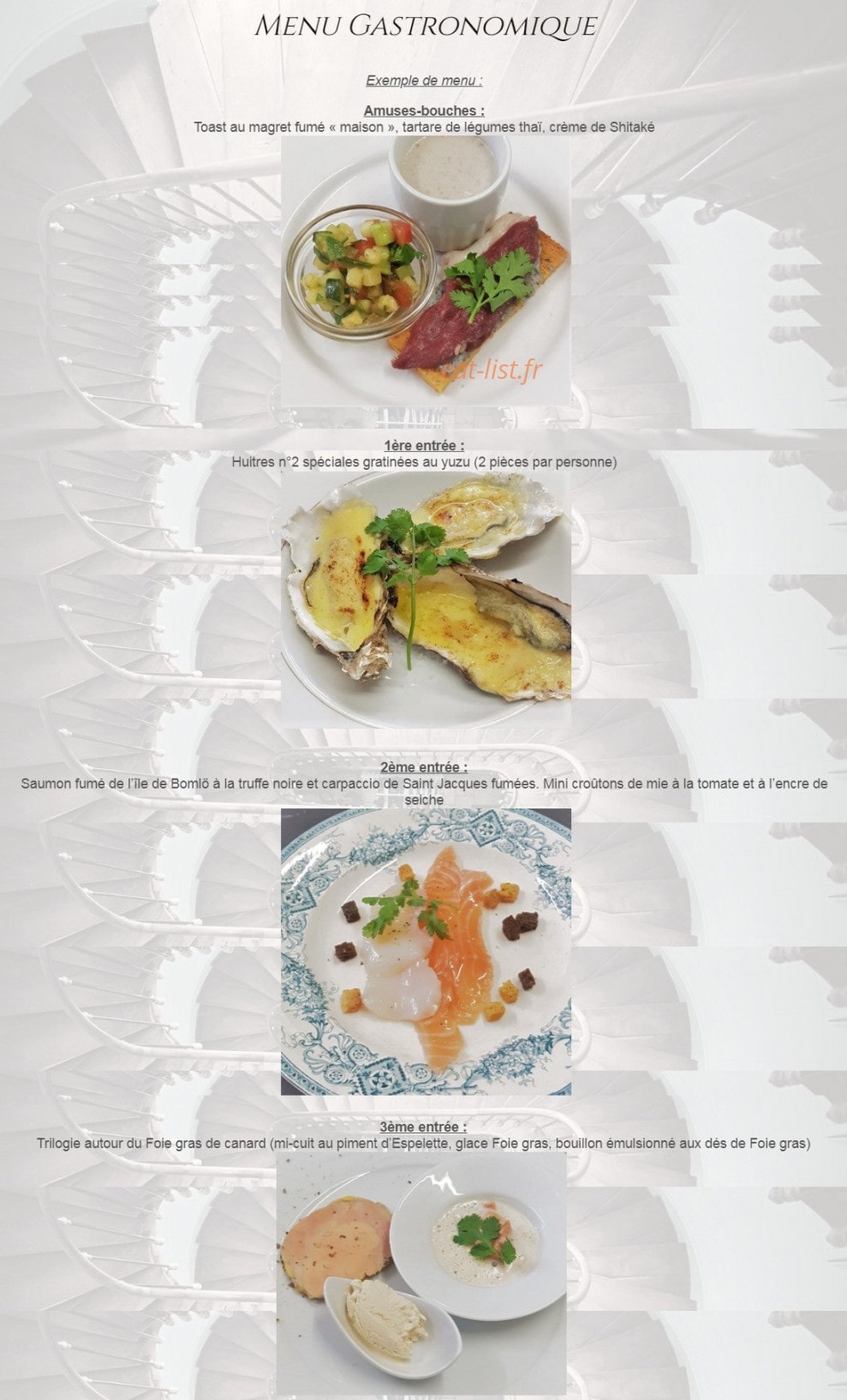 Table d' hôte — carte page 4
