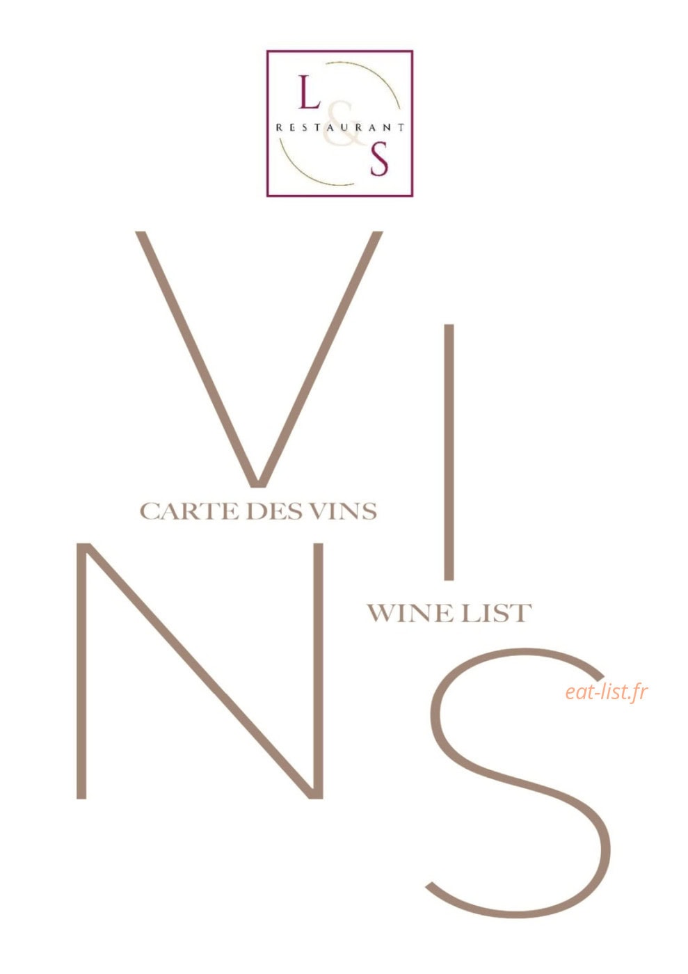Carte et menu de Loire et Sens à Les Garennes sur Loire — La carte des vins