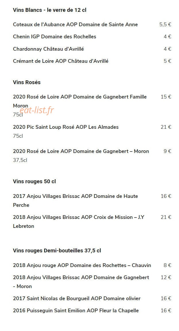 Le Petit Manoir — carte page 6
