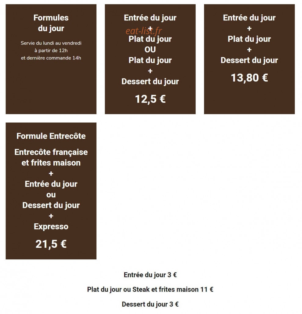 Le Petit Manoir — carte page 2