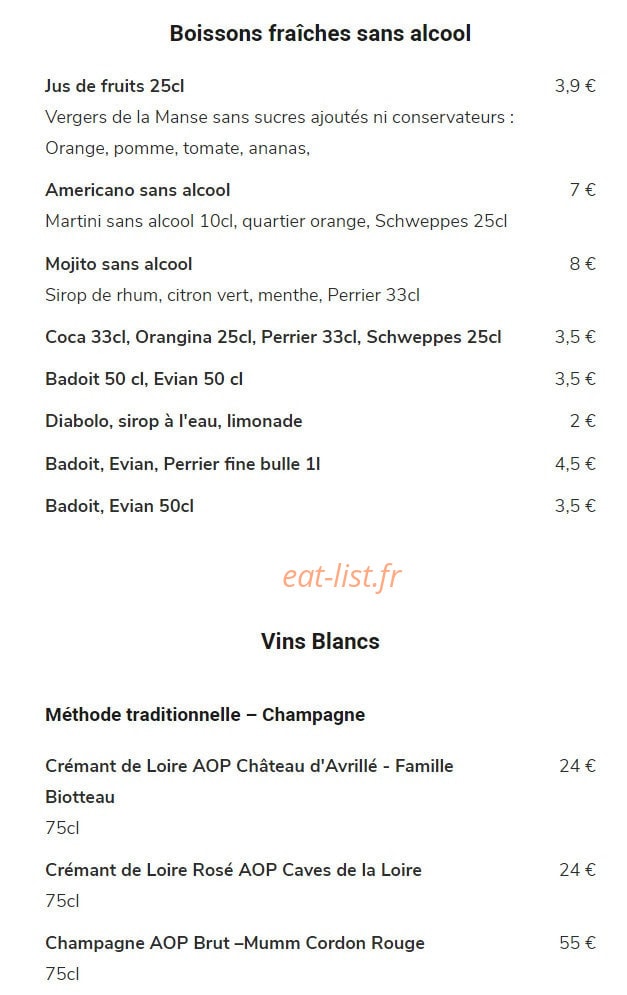 Le Petit Manoir — carte page 4