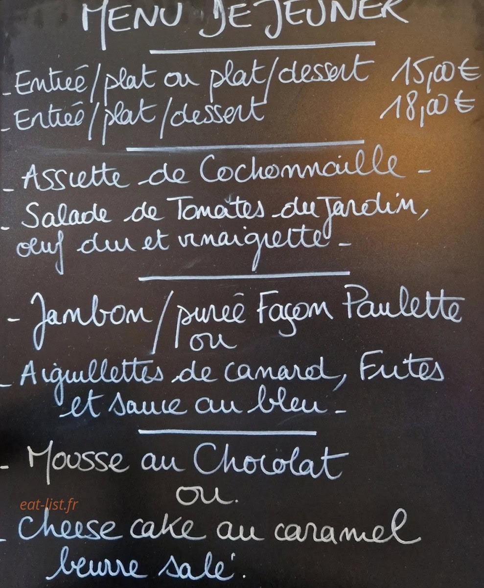 Bistrot Paulette — carte page 1