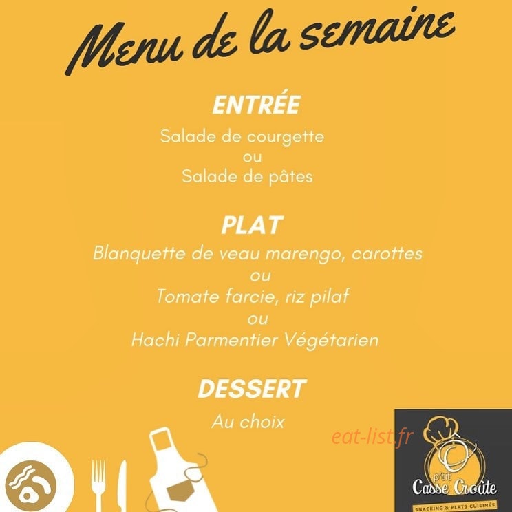 Ô p'tit casse croûte — carte page 1