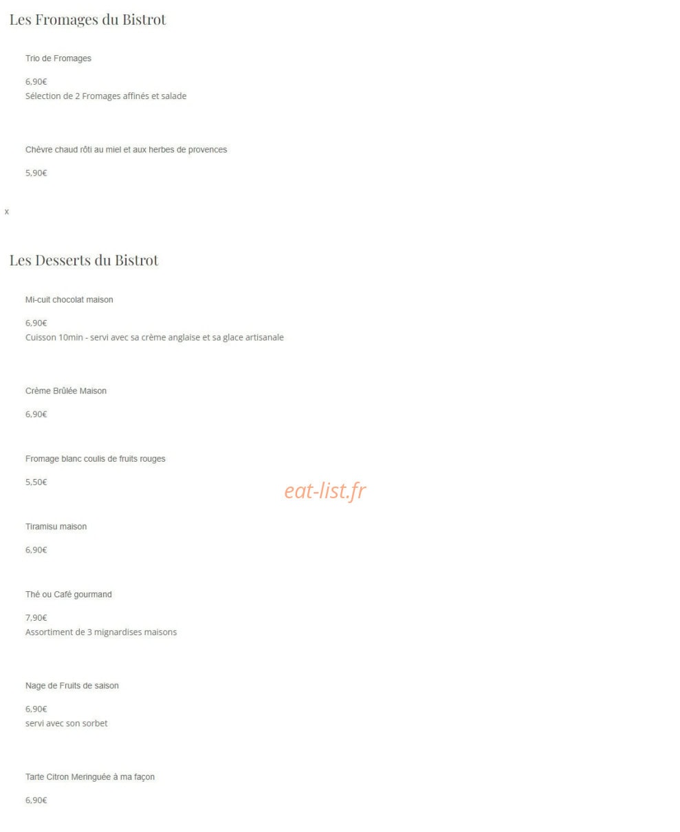 Bistrot de la Saulaie — carte page 7