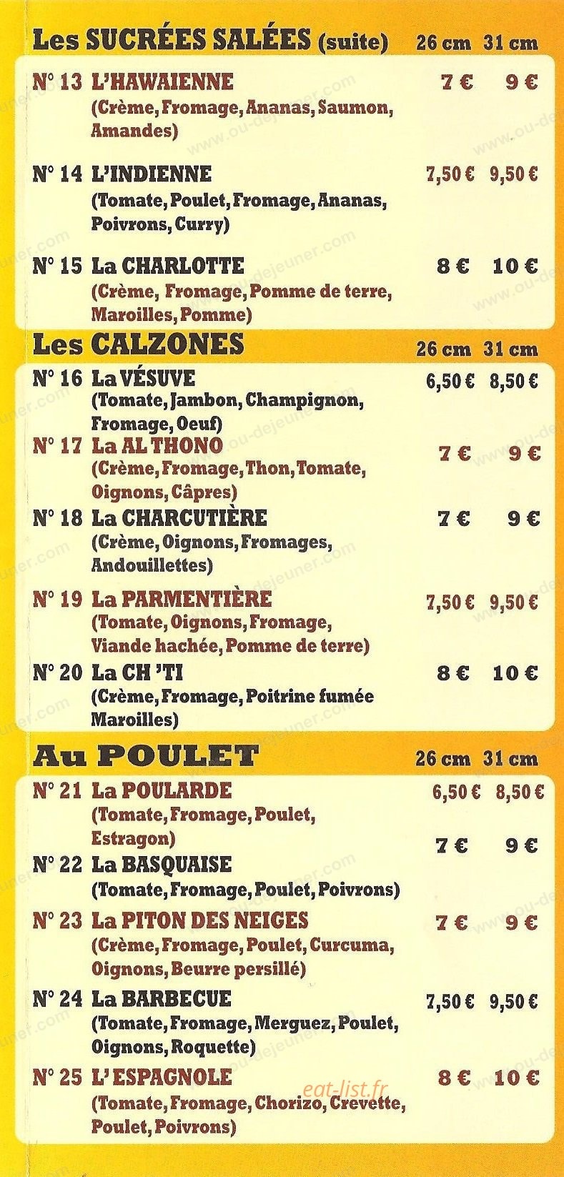 Pegaz'pizza — carte page 2