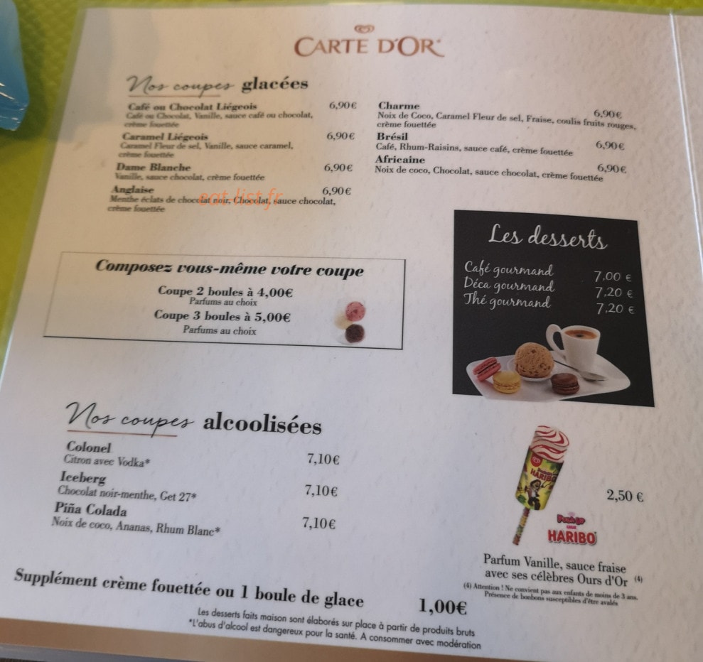 Le Lion d'Or — carte page 1